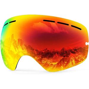 ZIONOR X Ski Snowboard Snow Goggles Replacement Lenses(X Mirror Red Lens Vlt 21%)
