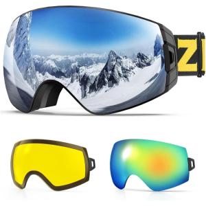 ZIONOR X7 Ski Snowboard Snow Goggles for Men Women Anti-fog UV Protection Spherical Dual Lens Design