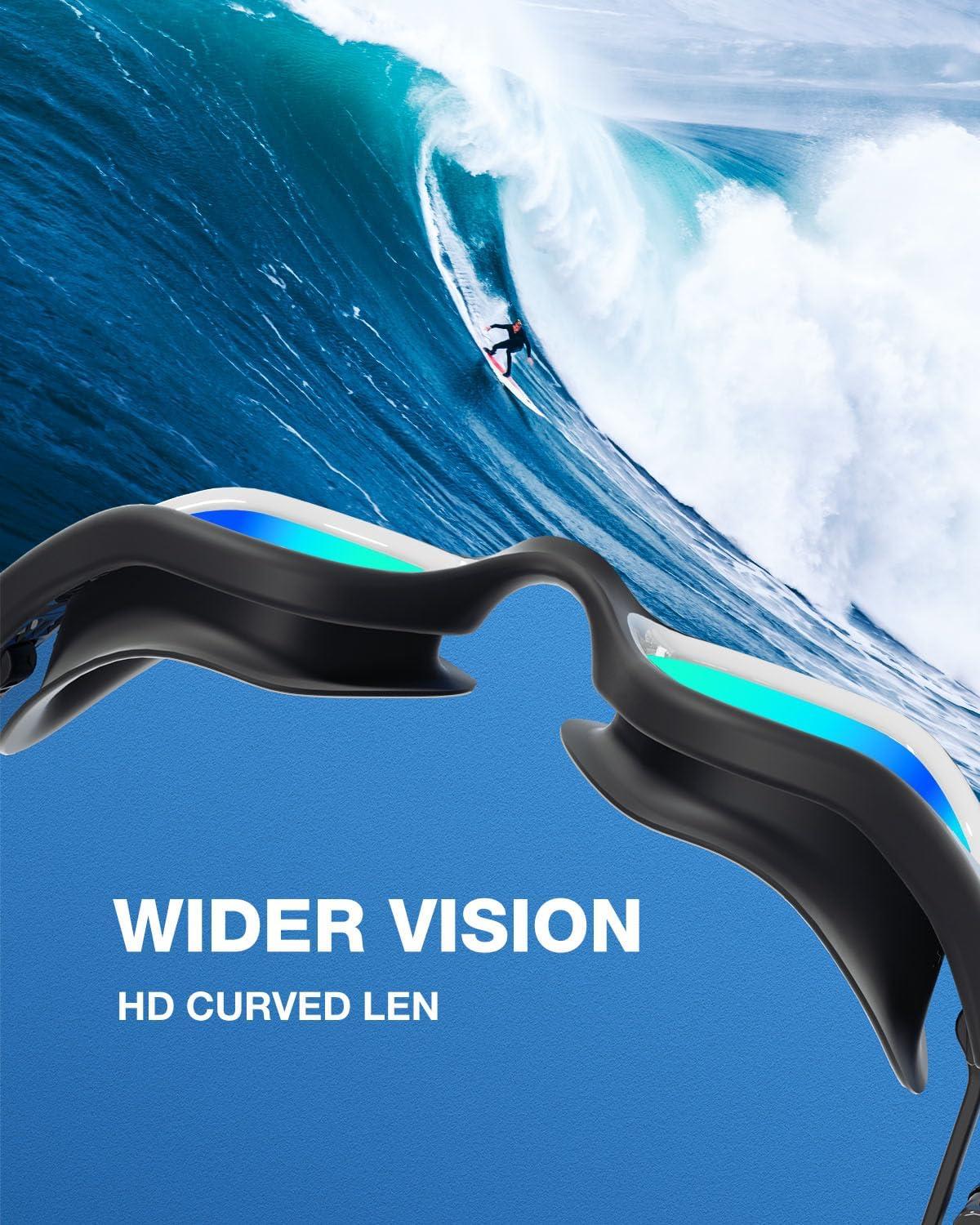 imageZIONOR G1 Lite Swim Goggles with Swim Cap Comfortable Antifog Swimming Goggles Cap Set for Adult Men WomenA0whitegoldc5 Black