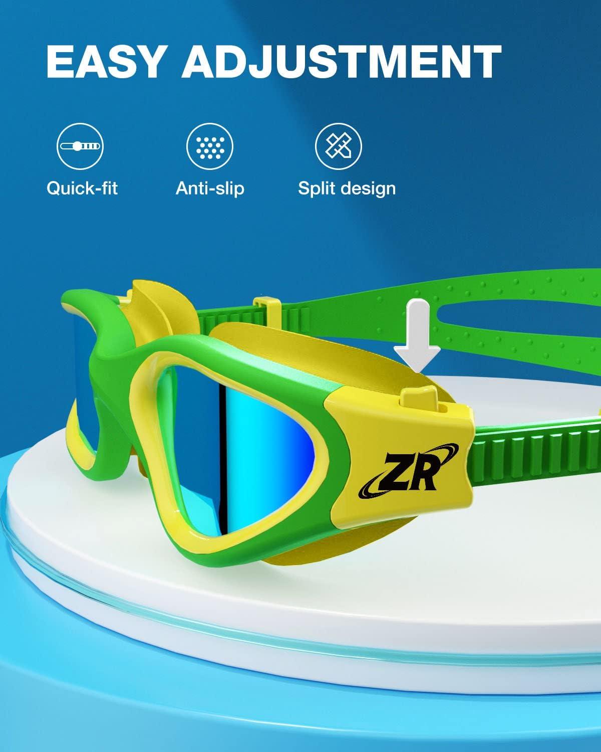 imageZIONOR Kids Swim Goggles 2 Packs G1MINI Polarized Swimming Goggles GirlsBoysJpolarized Pinkgold Greengold