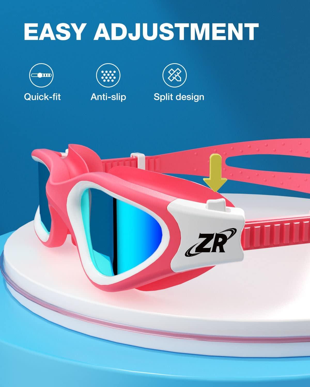 imageZIONOR Kids Swim Goggles G1 MINI UV Protection AntiFog Polarized Swimming Goggles for Age 614A1mirrored Gold Lens Pinkwhite Frame