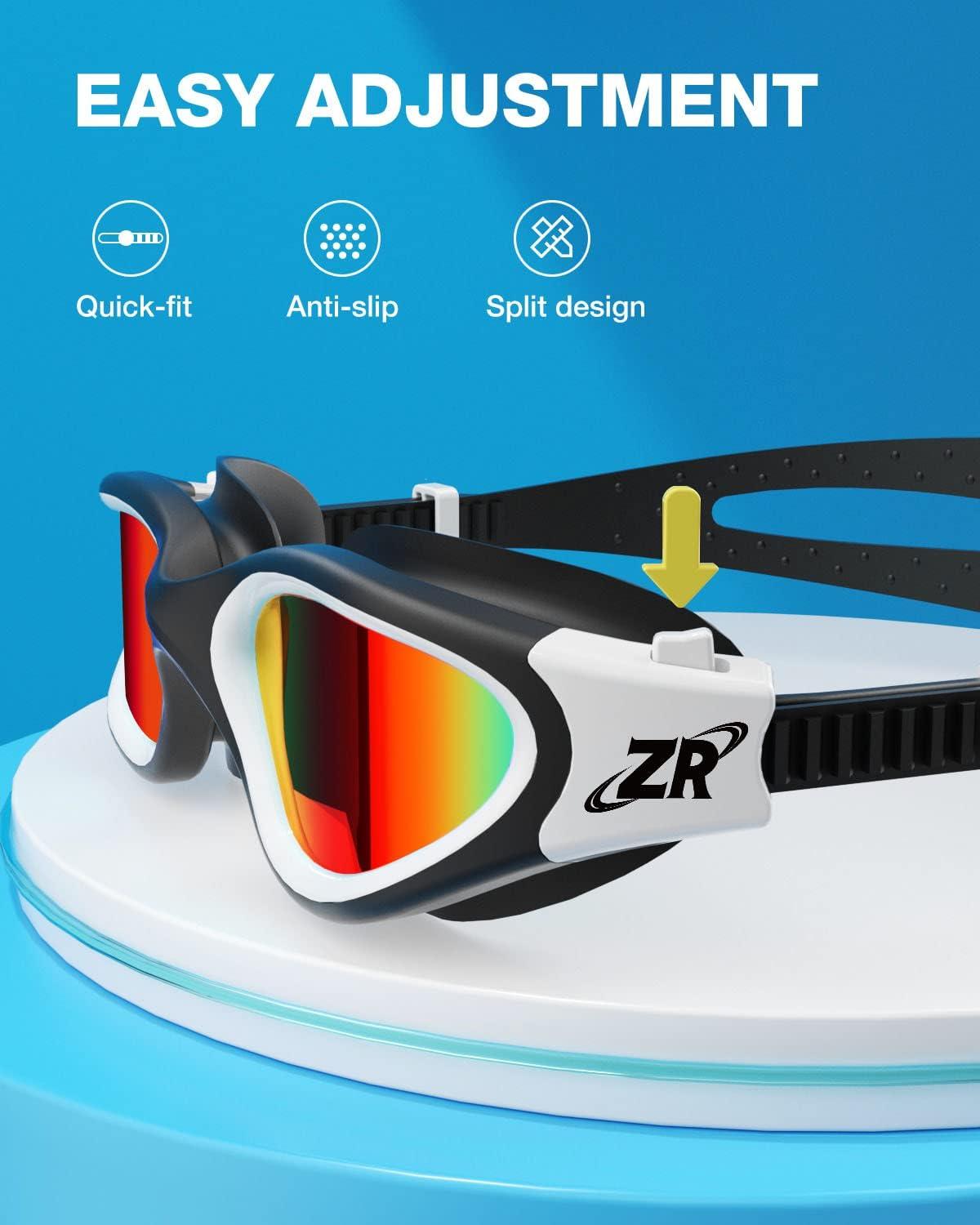 imageZIONOR Kids Swim Goggles G1 MINI UV Protection AntiFog Polarized Swimming Goggles for Age 614A5mirrored Red Lens Blackwhite Frame