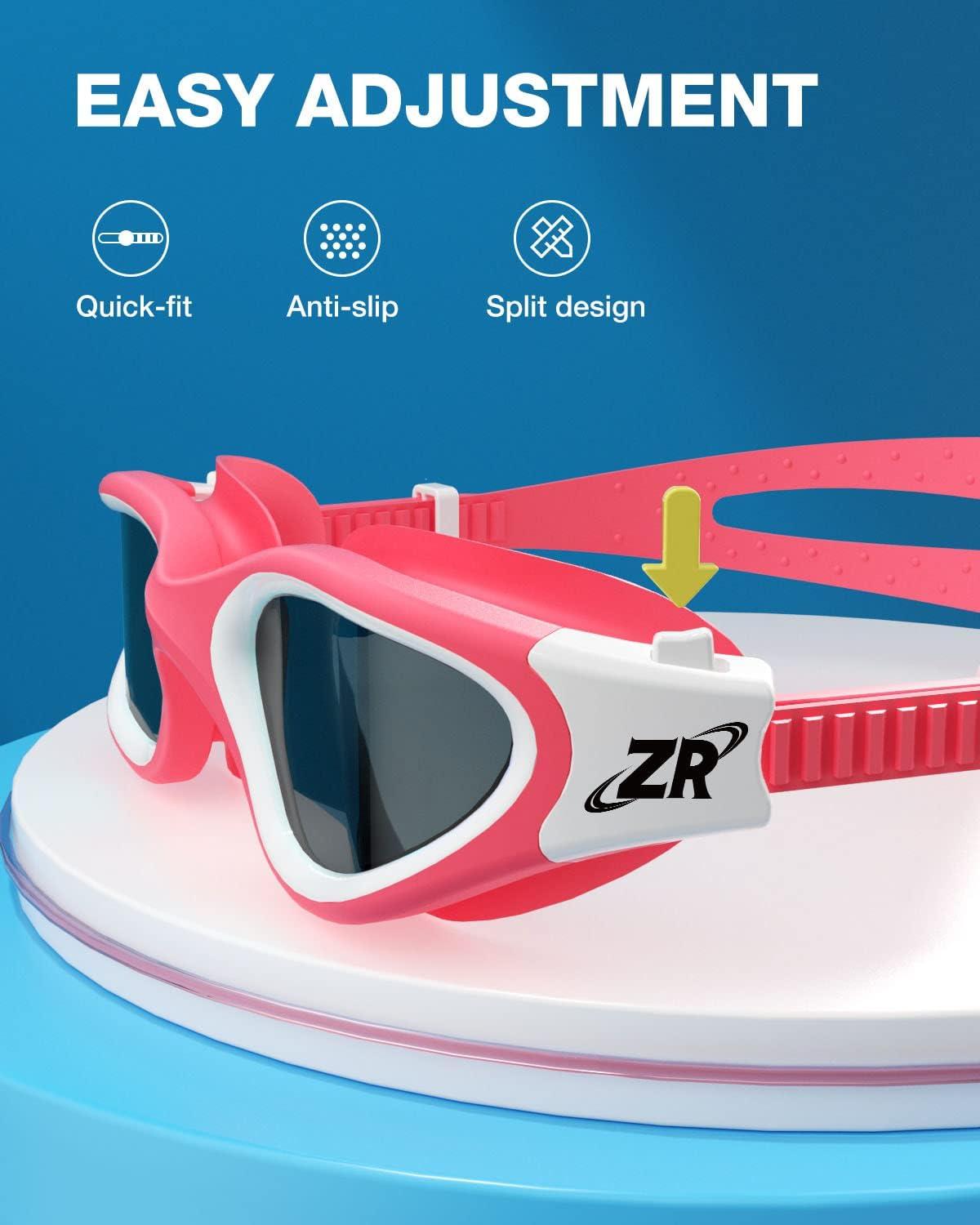 imageZIONOR Kids Swim Goggles G1 MINI UV Protection AntiFog Polarized Swimming Goggles for Age 614A9bright Smoke Lens Pinkwhite Frame