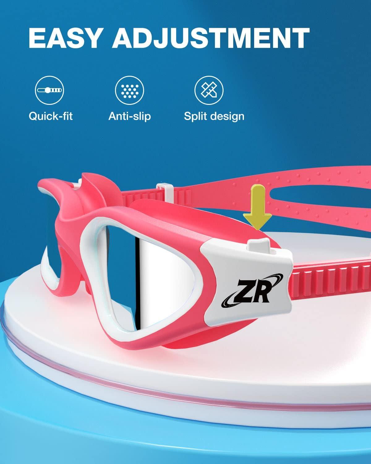 imageZIONOR Kids Swim Goggles G1 MINI UV Protection AntiFog Polarized Swimming Goggles for Age 614B1mirrored Silver Lens Pinkwhite Frame