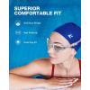 ZIONOR G1 Lite Swim Goggles with Swim Cap Comfortable Anti-fog Swimming Goggles Cap Set for Adult Men Women(A4(allclear+c5 Blue))