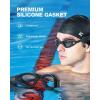 ZIONOR G1 Lite Swim Goggles with Swim Cap Comfortable Anti-fog Swimming Goggles Cap Set for Adult Men Women(A5(allblack-smoke+c5 Black))