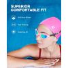 ZIONOR G1 Lite Swim Goggles with Swim Cap Comfortable Anti-fog Swimming Goggles Cap Set for Adult Men Women(A9(pink-gold+c5 Rose-red))