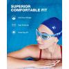 ZIONOR G1 Lite Swim Goggles with Swim Cap Comfortable Anti-fog Swimming Goggles Cap Set for Adult Men Women(B0(blue-white+c5 Blue))
