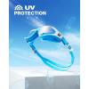 ZIONOR G1 Lite Swim Goggles with Swim Cap Comfortable Anti-fog Swimming Goggles Cap Set for Adult Men Women(B0(blue-white+c5 Blue))