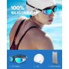 ZIONOR G1 Lite Swim Goggles with Swim Cap Comfortable Anti-fog Swimming Goggles Cap Set for Adult Men Women(B3(white-gold+c5 White))
