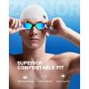 ZIONOR G1 Lite Swim Goggles with Swim Cap Comfortable Anti-fog Swimming Goggles Cap Set for Adult Men Women(B3(white-gold+c5 White))