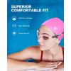 ZIONOR G1 Lite Swim Goggles with Swim Cap Comfortable Anti-fog Swimming Goggles Cap Set for Adult Men Women(B5(pink-clear+c5 Pink))