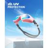 ZIONOR G1 Lite Swim Goggles with Swim Cap Comfortable Anti-fog Swimming Goggles Cap Set for Adult Men Women(B6(pink-gold+c5 White))