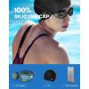 ZIONOR G1 Lite Swim Goggles with Swim Cap Comfortable Anti-fog Swimming Goggles Cap Set for Adult Men Women(B7(green-clear+c5 Black))