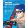 ZIONOR G1 Lite Swim Goggles with Swim Cap Comfortable Anti-fog Swimming Goggles Cap Set for Adult Men Women(B9(allblack-clear+c5 Blue))
