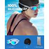 ZIONOR G1 Lite Swim Goggles with Swim Cap Comfortable Anti-fog Swimming Goggles Cap Set for Adult Men Women(C1(allclear-gold+c5 Black))