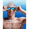 ZIONOR G1 Lite Swim Goggles with Swim Cap Comfortable Anti-fog Swimming Goggles Cap Set for Adult Men Women(C3(allblack+c5 Grey))