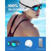 ZIONOR G1 Lite Swim Goggles with Swim Cap Comfortable Anti-fog Swimming Goggles Cap Set for Adult Men Women(C5(allblack+c5 White))
