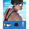ZIONOR G1 Lite Swim Goggles with Swim Cap Comfortable Anti-fog Swimming Goggles Cap Set for Adult Men Women(C6(blackwhite-silver+c5 Black))