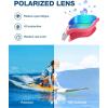 ZIONOR Kids Swim Goggles, 2 Packs G1MINI Polarized Swimming Goggles Girls/Boys(B-polarized Whiteblue + Pinkgold)