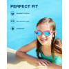 ZIONOR Kids Swim Goggles, 2 Packs G1MINI Polarized Swimming Goggles Girls/Boys(B-polarized Whiteblue + Pinkgold)
