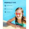 ZIONOR Kids Swim Goggles, 2 Packs G1MINI Polarized Swimming Goggles Girls/Boys(E-polarized Pinkred + Bluesilver)