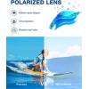 ZIONOR Kids Swim Goggles, G1 MINI UV Protection Anti-Fog Polarized Swimming Goggles for Age 6-14(A4(mirrored Gold Lens + Clearblue Frame))