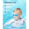 ZIONOR Kids Swim Goggles, G1 MINI UV Protection Anti-Fog Polarized Swimming Goggles for Age 6-14(A8(mirrored Blue Lens + Clearblue Frame))