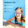 ZIONOR Kids Swim Goggles, G1 MINI UV Protection Anti-Fog Polarized Swimming Goggles for Age 6-14(B1(mirrored Silver Lens + Pinkwhite Frame))