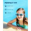 ZIONOR Kids Swim Goggles, G1 MINI UV Protection Anti-Fog Polarized Swimming Goggles for Age 6-14(B4(bright Smoke Lens + Bluewhite Frame))