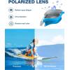 ZIONOR Kids Swim Goggles, G1 MINI UV Protection Anti-Fog Polarized Swimming Goggles for Age 6-14(B4(bright Smoke Lens + Bluewhite Frame))
