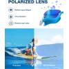 ZIONOR Kids Swim Goggles, G1 MINI UV Protection Anti-Fog Polarized Swimming Goggles for Age 6-14(B6(mirrored Blue Lens + Bluewhite Frame))