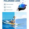 ZIONOR Kids Swim Goggles, G1 MINI UV Protection Anti-Fog Polarized Swimming Goggles for Age 6-14(B7(mirrored Blue Lens + Blackwhite Mirrored Blue))