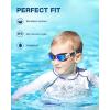 ZIONOR Kids Swim Goggles, G1 MINI UV Protection Anti-Fog Polarized Swimming Goggles for Age 6-14(B7(mirrored Blue Lens + Blackwhite Mirrored Blue))