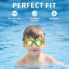 ZIONOR Kids Swim Goggles, G1 MINI UV Protection Anti-Fog Polarized Swimming Goggles for Age 6-14(B9(mirrored Silver Lens + Yellowgreen Frame))