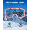 ZIONOR Ski Goggles, X12 100% OTG Snow Goggles Detachable Lens for Men Women Adult(A1-pink Frame Pink Cylindrical Lens Vlt 6% S4)