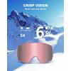 ZIONOR Ski Goggles, X12 100% OTG Snow Goggles Detachable Lens for Men Women Adult(A1-pink Frame Pink Cylindrical Lens Vlt 6% S4)