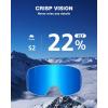ZIONOR Ski Goggles, X12 100% OTG Snow Goggles Detachable Lens for Men Women Adult(A2-grey Frame Blue Cylindrical Lens Vlt 22% S2)
