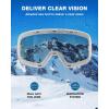 ZIONOR Ski Goggles, X12 100% OTG Snow Goggles Detachable Lens for Men Women Adult(A3-grey Frame Silver Toric Lens Vlt 10% S3)