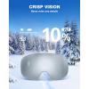 ZIONOR Ski Goggles, X12 100% OTG Snow Goggles Detachable Lens for Men Women Adult(A3-grey Frame Silver Toric Lens Vlt 10% S3)