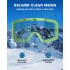 ZIONOR Ski Goggles, X12 100% OTG Snow Goggles Detachable Lens for Men Women Adult(A5-green Frame Green Cylindrical Lens Vlt 17% S3)