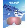 ZIONOR Ski Goggles, X12 100% OTG Snow Goggles Detachable Lens for Men Women Adult(A6-pink Frame Pink Toric Lens Vlt 6% S4)