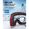 ZIONOR Ski Goggles, X12 100% OTG Snow Goggles Detachable Lens for Men Women Adult(A7-red Frame Rose Cylindrical Lens Vlt 15% S3)