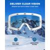 ZIONOR Ski Goggles, X12 100% OTG Snow Goggles Detachable Lens for Men Women Adult(A7-red Frame Rose Cylindrical Lens Vlt 15% S3)