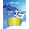 ZIONOR Ski Goggles, X12 100% OTG Snow Goggles Detachable Lens for Men Women Adult(A9-blue Frame Gold Cylindrical Lens Vlt 7% S4)