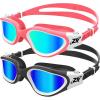 ZIONOR Kids Swim Goggles, 2 Packs G1MINI Polarized Swimming Goggles Girls/Boys(B-polarized Whiteblue + Pinkgold)