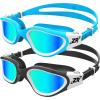 ZIONOR Kids Swim Goggles, 2 Packs G1MINI Polarized Swimming Goggles Girls/Boys(C-polarized Whitegold + Bluegold)