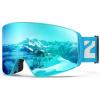 ZIONOR Ski Goggles, X12 100% OTG Snow Goggles Detachable Lens for Men Women Adult(A4-blue Frame Sapphire Cylindrical Lens Vlt 11% S3)