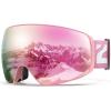 ZIONOR Ski Goggles, X12 100% OTG Snow Goggles Detachable Lens for Men Women Adult(A6-pink Frame Pink Toric Lens Vlt 6% S4)