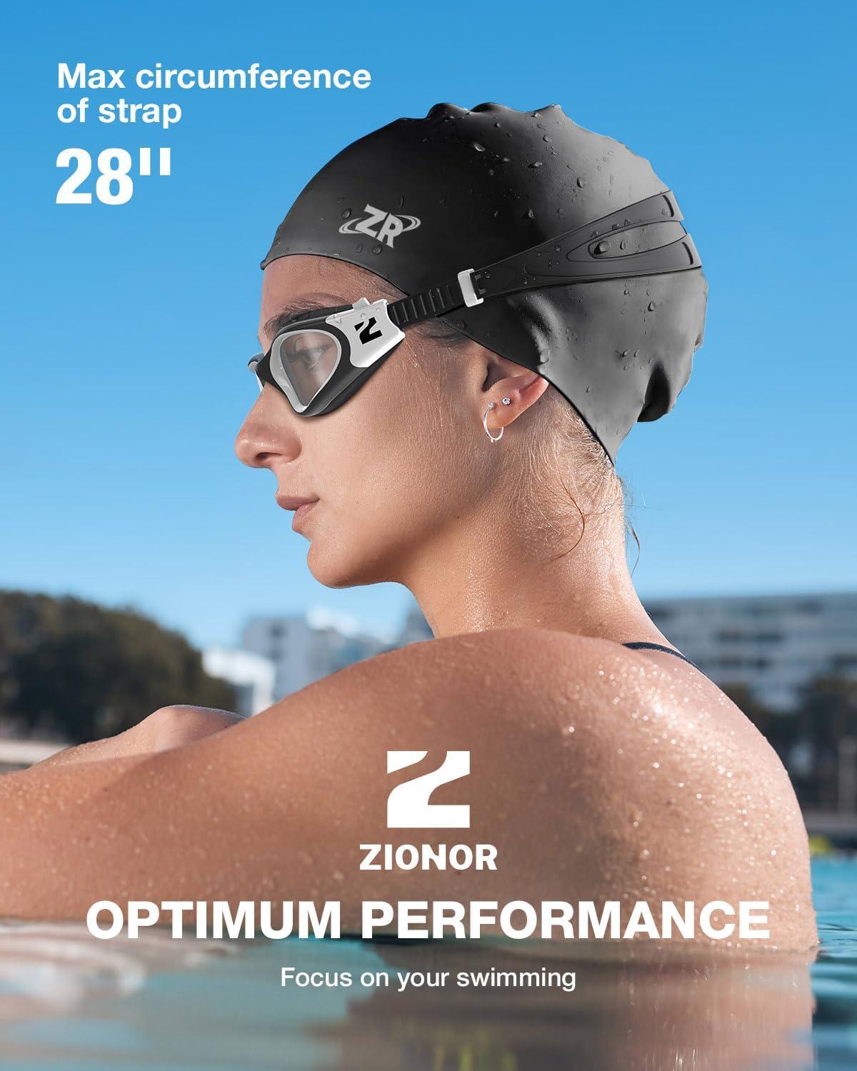 imageZIONOR G1 SE Swim Goggles with Swim Cap Antifog Swimming Goggles for Men Women